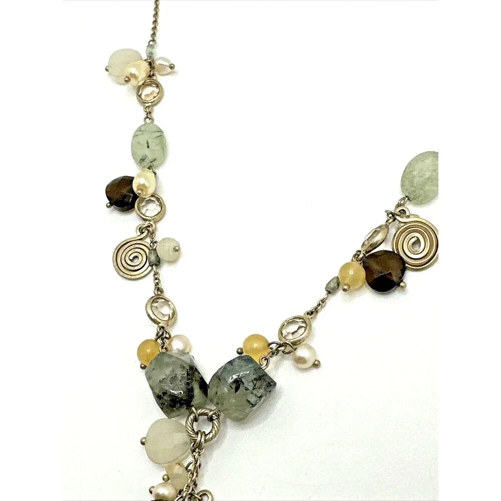 Boho Y Drop Tassel Necklace Agate Pearl Glass Bead Statement Charm Dangle 16